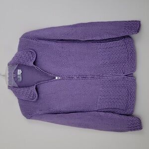 Irka Silk & Cashmere Zip Up Knit  Cardigan Sweater S